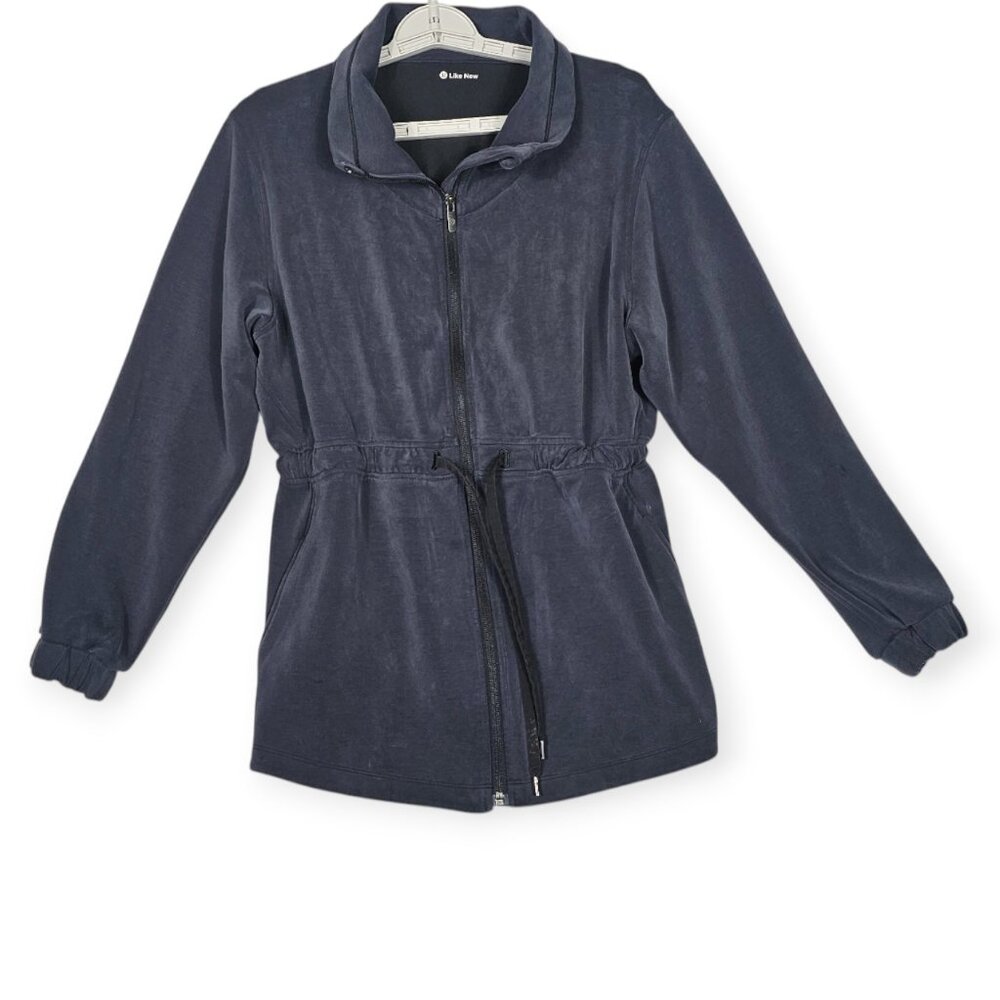 Lululemon | Full Zip Jacket | Women's | 6 | Navy/Gray | Drawstring Waist Fleece